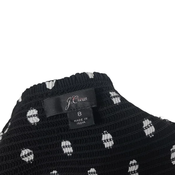 J. Crew Black White Polka Dot Belted Sleeveless Jumpsuit 8 - Picture 7 of 9